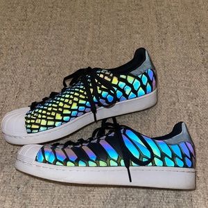 Adidas Superstar Xeno Reflective Black Mens Snakeskin Sneakers Shoes. Sz 10